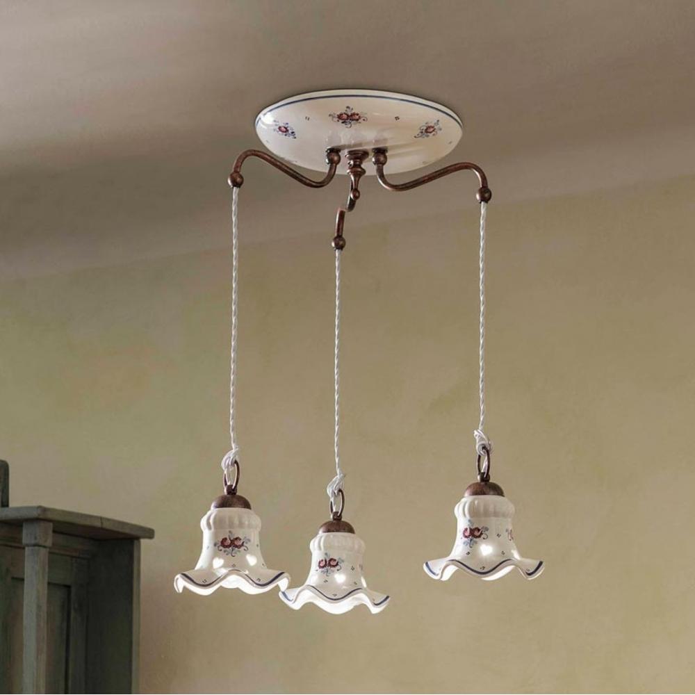 mediteranska klasicka keramicka lampa zavesne rucne malovane vidiecky dom jedalen nad stol lampy ferroluce talianske toskansko obcianske elegantne luxusne jedinecne obyvacka byt dom lameridiana interierovy dizajn.jpg